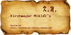 Kirchmajer Miklós névjegykártya